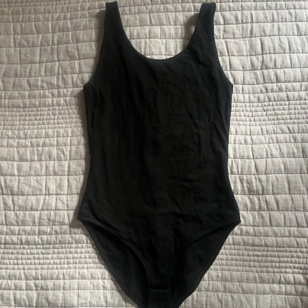 Pact Organic Cotton Bodysuit, Black Size Small